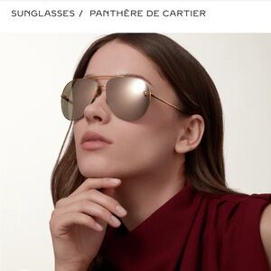 Cartier (Panthère) Gold-tone Mirror Sunglasses